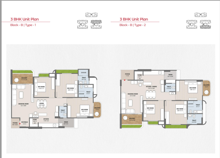 3 BHK Layout — Premium