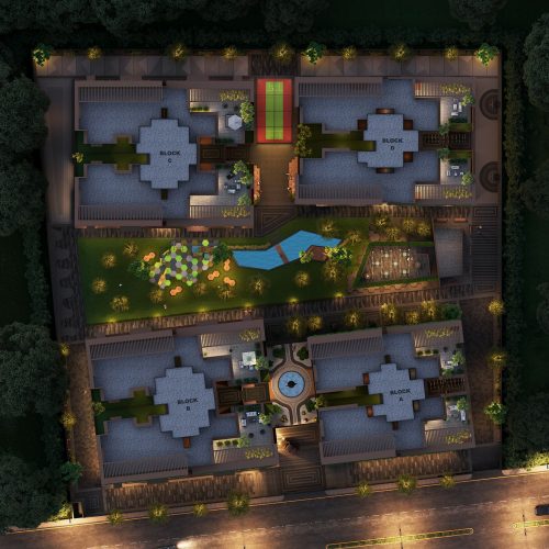 Brij Sandalwood Top View and Rooftop Architectural Feature